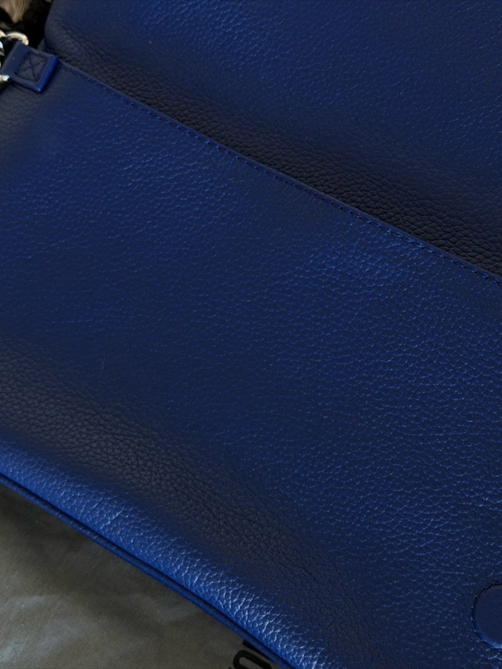 Zadig & Voltaire Navy Leather Rock Clutch with Silver Wing Detail - Picture 6 of 8